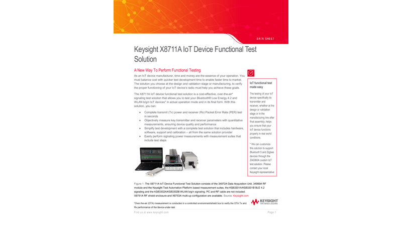 X8711A IoT Device Functional Test Solution